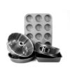 Master Pastry Non-Stick VALUE 5 PCS SET Bundt Form / 12 Cup Muffin Pan / Round Cake Pan / Spring Form 20 cm / Square Cake Pan - Image 2