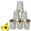 Golden Dragon Melamine Matte Grey Gelas Ulir Datar 3" 260 ml (B2303A) [MG] SET 6 PCS