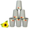 Golden Dragon Melamine Matte Grey Gelas Ulir Datar 3" 260 ml (B2303A) [MG] SET 6 PCS - Image 5