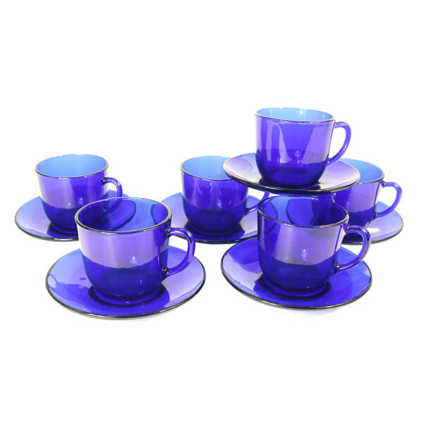 Duralex Glass Saphir Cup & Saucer Set (4014FR06/4015FF06) SET 6 PCS - Image 3