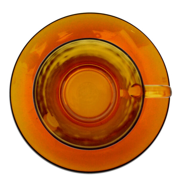 Duralex Glass Amber Cup Saucer Set / 1 Pasang - Image 3