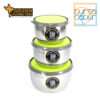 Golden Flying Fish Stainless Steel Lunch Box Set Plus Tutup Ukuran 12,14,16 cm (STLBS01) - Image 2