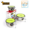Golden Flying Fish Stainless Steel Lunch Box Set Plus Tutup Ukuran 12,14,16 cm (STLBS01) - Image 3