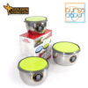 Golden Flying Fish Stainless Steel Lunch Box Set Plus Tutup Ukuran 12,14,16 cm (STLBS01)