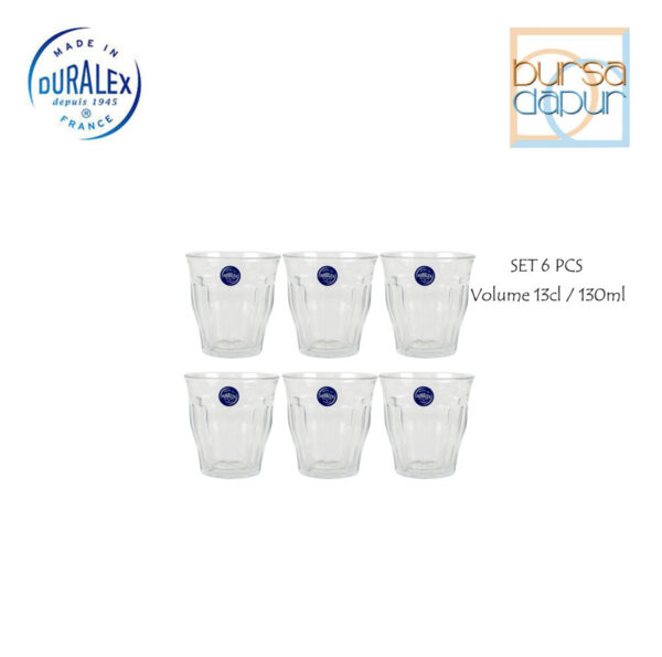 Duralex Glass Picardie Clear Tumbler 13 cl ( 1024AB06 ) SET 6 PCS